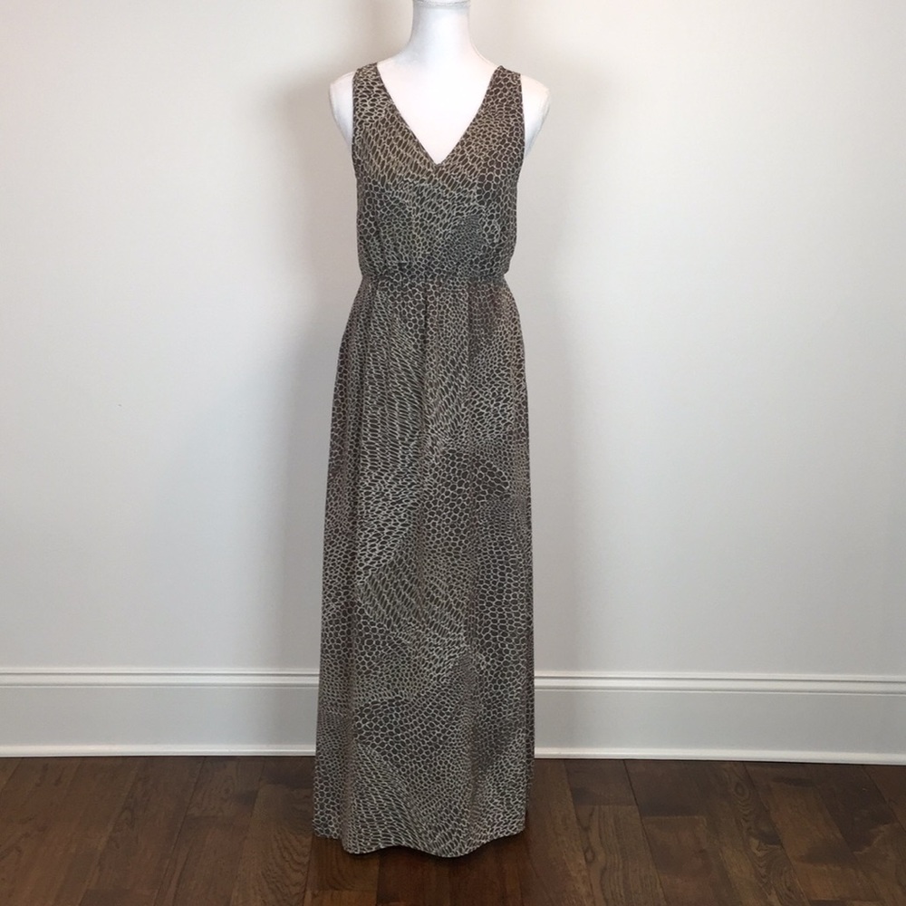 Banana Republic Brown and Black Printed Maxi Dress